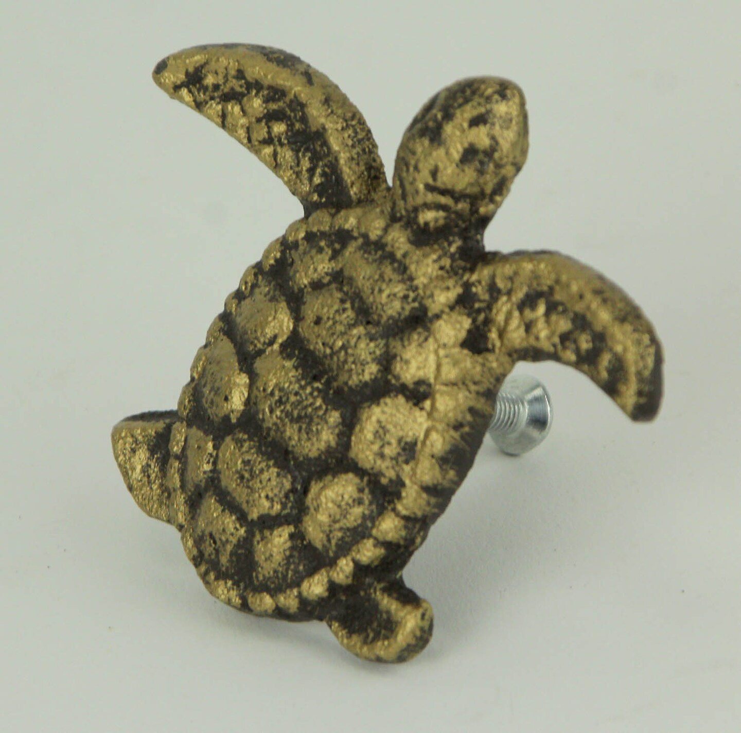 Cast Iron Sea Turtle Handle Drawer Pull Cabinet Knob Beach Decor Set of 12