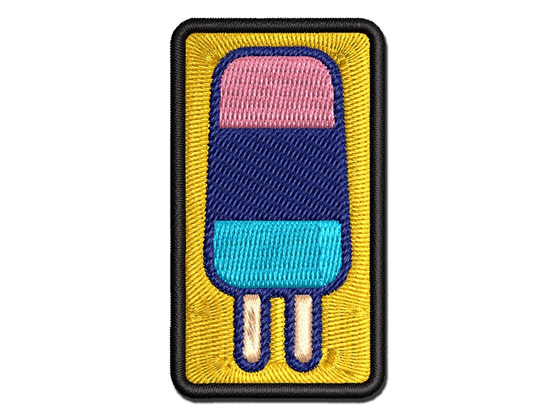 Layered Ice Cream Bar Frozen Treat Popsicle Multi-Color Embroidered Iron-On or Hook &#x26; Loop Patch Applique