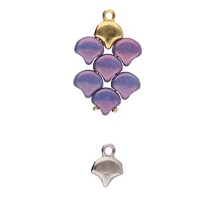 Kastro, Ginko Bead End Antique Silver Plate, 4 pieces