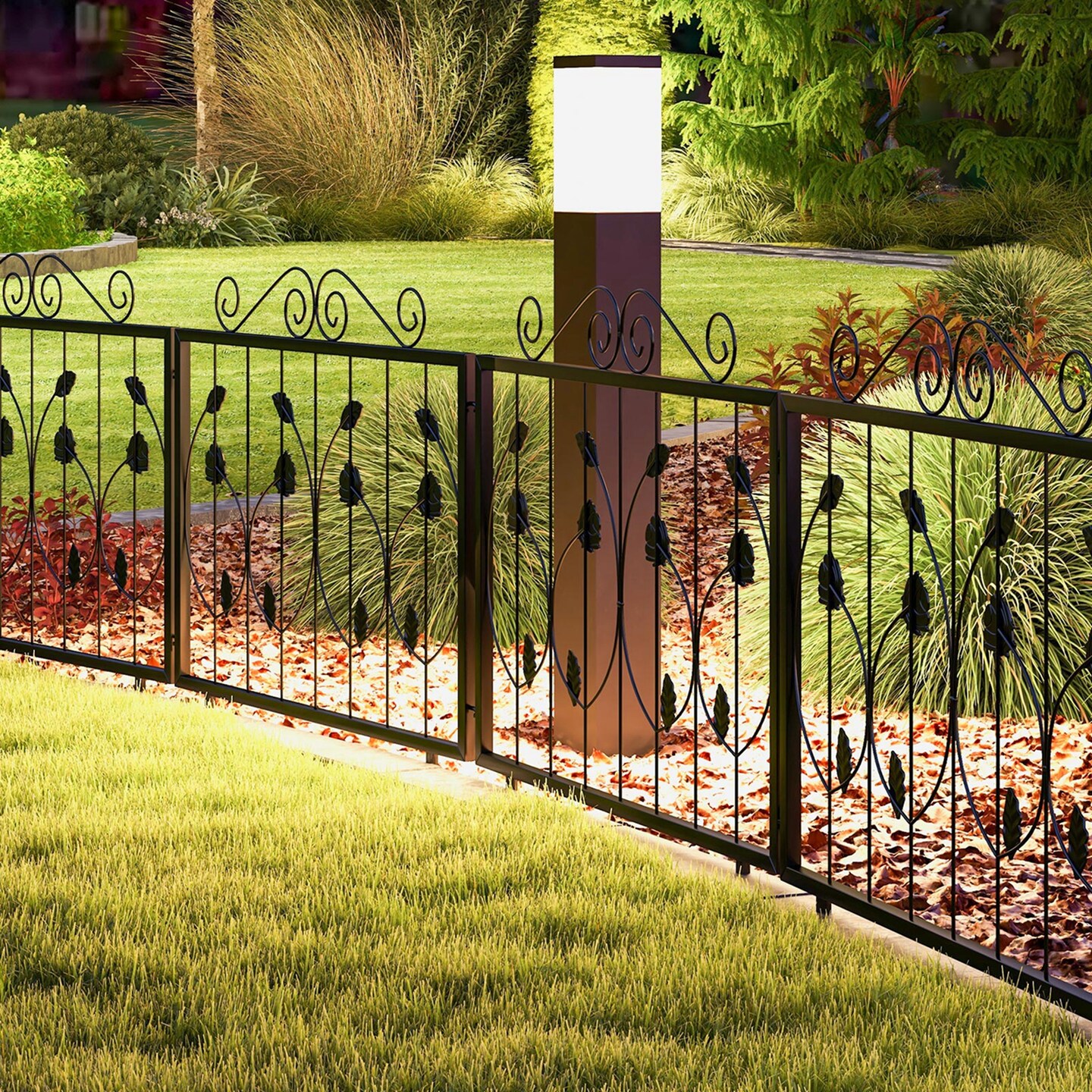 Costway Decorative Garden Fence with 8 Panels Outdoor Animal Barrier Landscape Border