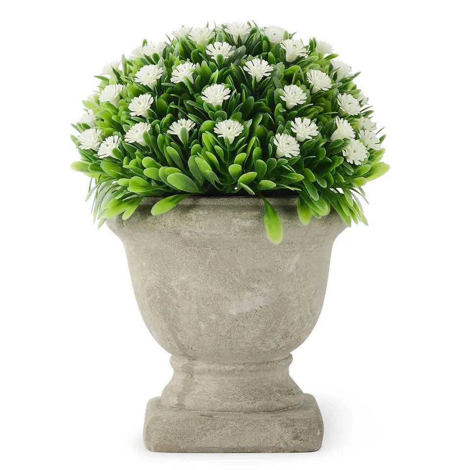 Artificial Plastic Potted Plant Mini Topiary Plants Desk Office Home Decor