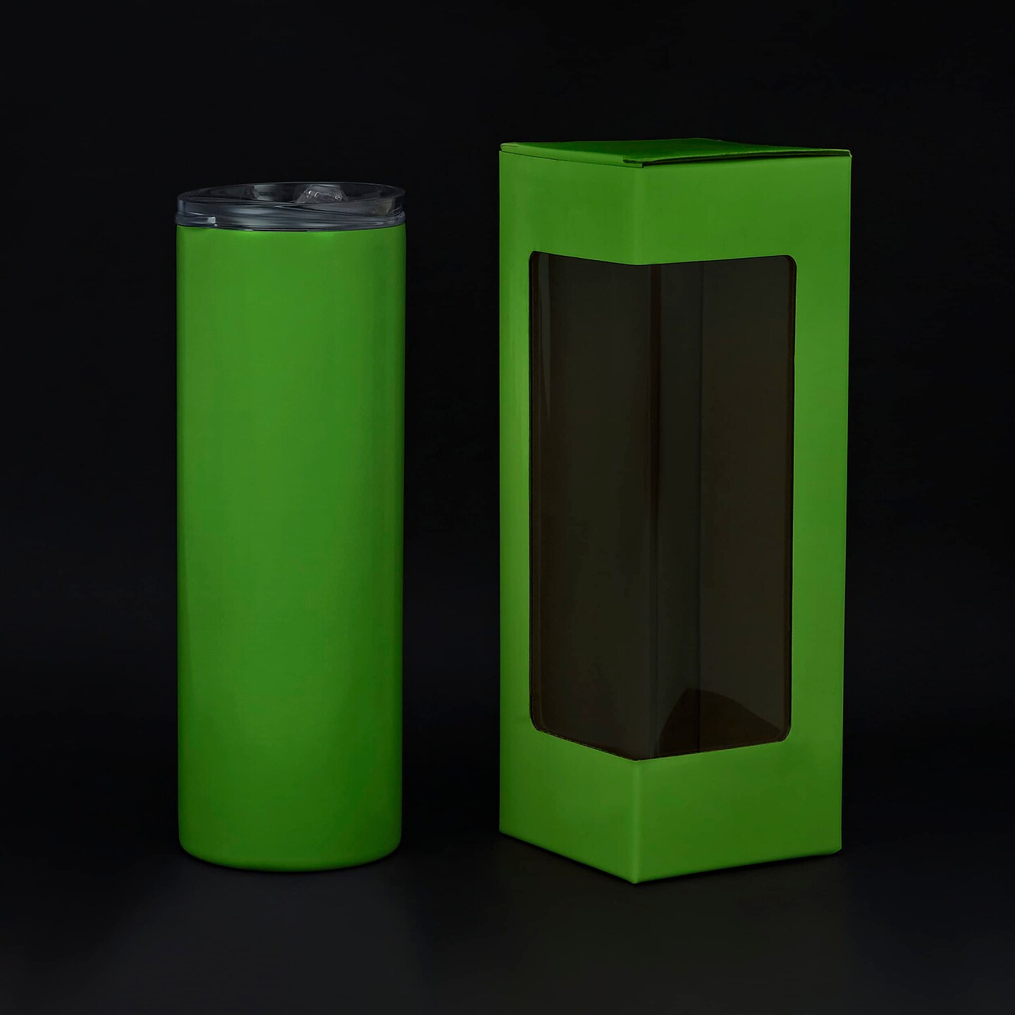 makerflo Glow in The Dark Tumbler 20oz, Stainless Steel Tumbler Sublimation Blanks For Heat Transfers, BFA-Free, Bulk Supply Colour Changing Straight Sippy Bottle With Lids And Straws (Green, Pc 25)