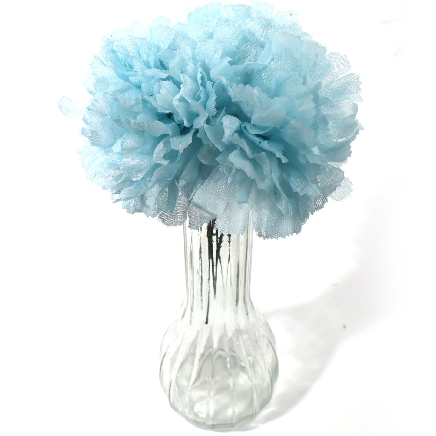 100-Pack: Gender Reveal Silk Carnation Picks, 5" Stems, 3.5" Wide, Floral Home by Artificial Flowers