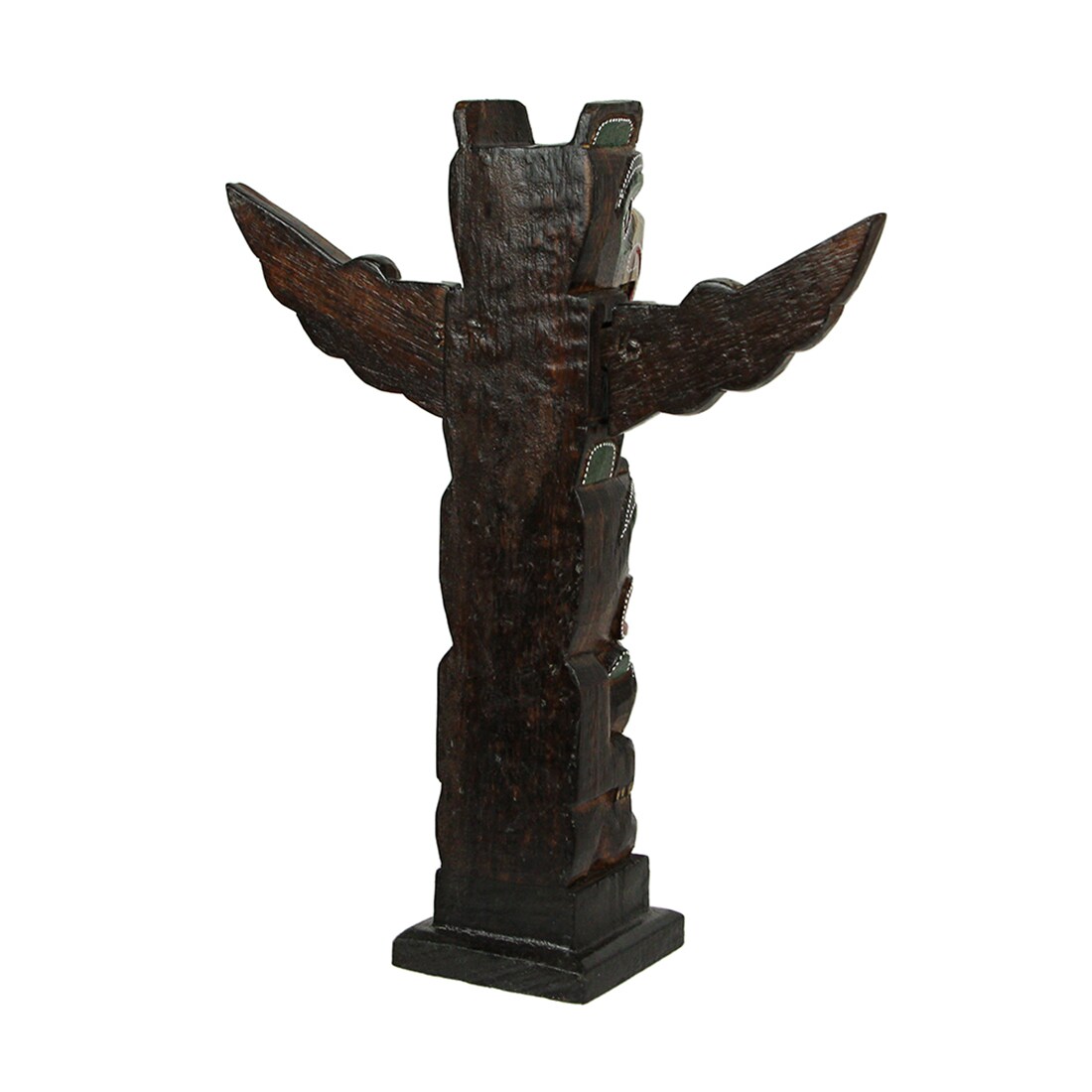 Wooden Painted Eagle Totem 12 Inch