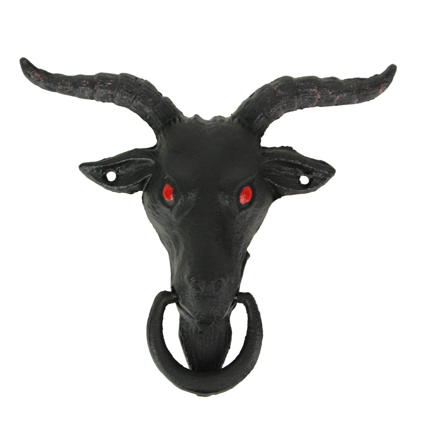 Black Enamel Cast Iron Baphomet Decorative Door Knocker Home Entrance Decor