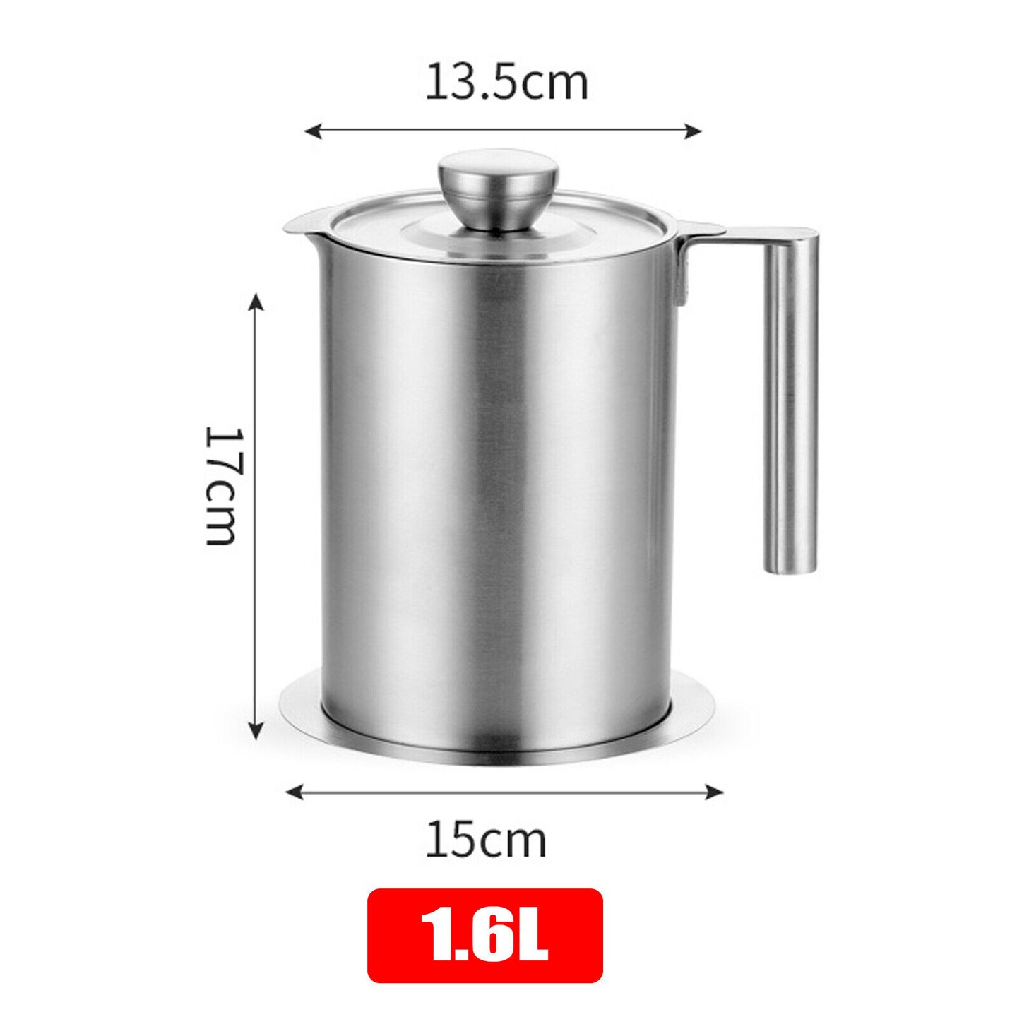 Kitcheniva 1.6L Stainless Steel Cooking Oil Filter Grease Strainer