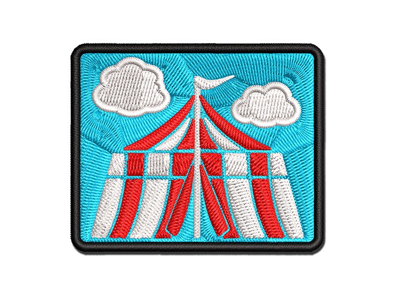 Circus Carnival Tent Multi-Color Embroidered Iron-On or Hook &#x26; Loop Patch Applique