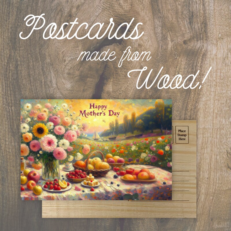 Mother&#x27;s Day Picnic Wooden Postcard