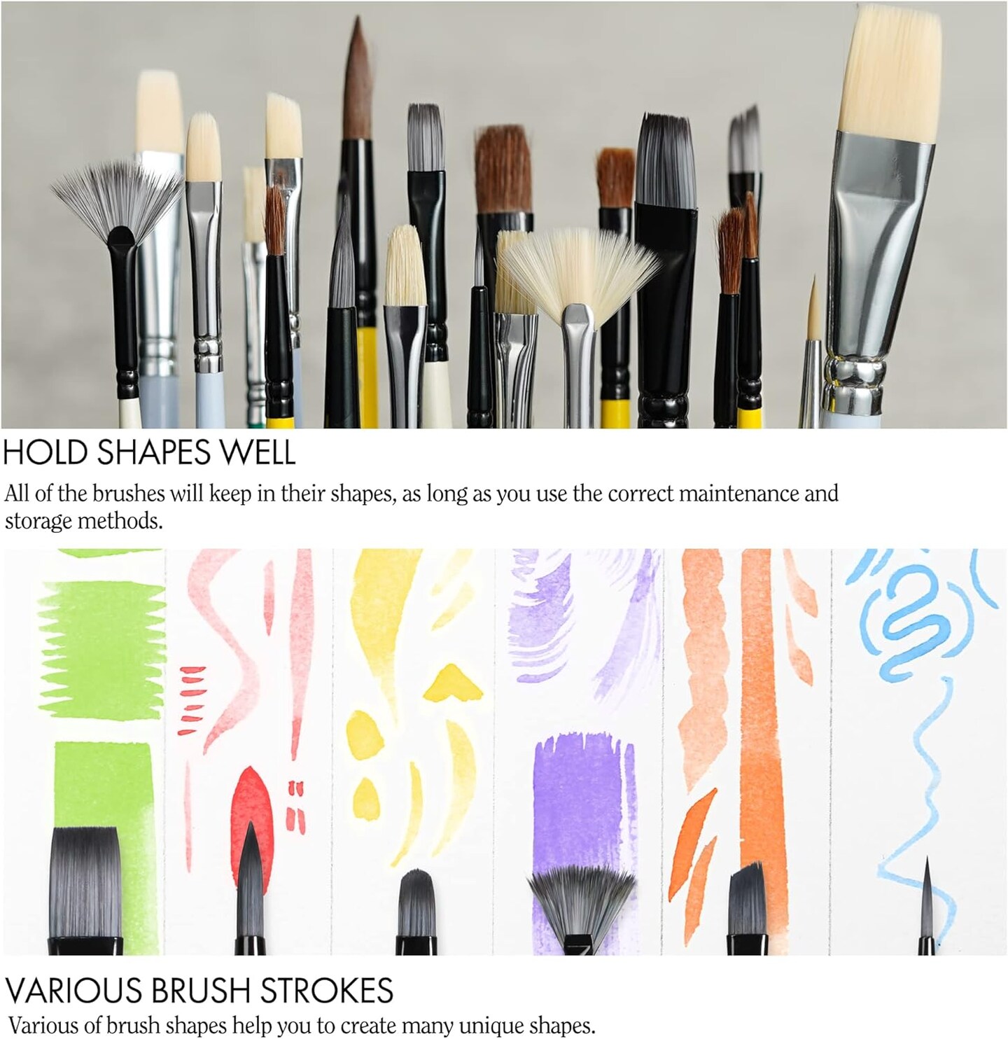 ARTIFY 10 Pieces Paint Brush Set, Intermediate Series, Includes a Carrying Case, Premium Nylon Hair Brushes for Acrylic, Watercolor, Oil and Gouache Painting (White - Premium Nylon Hair)