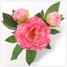 Set of 2: Artificial Pre-Made Peony Arrangement in Faux Water Look Glass Square Vase | 10-Inch | Pink | Floral Arrangement | Parties & Events | Home & Office Decor