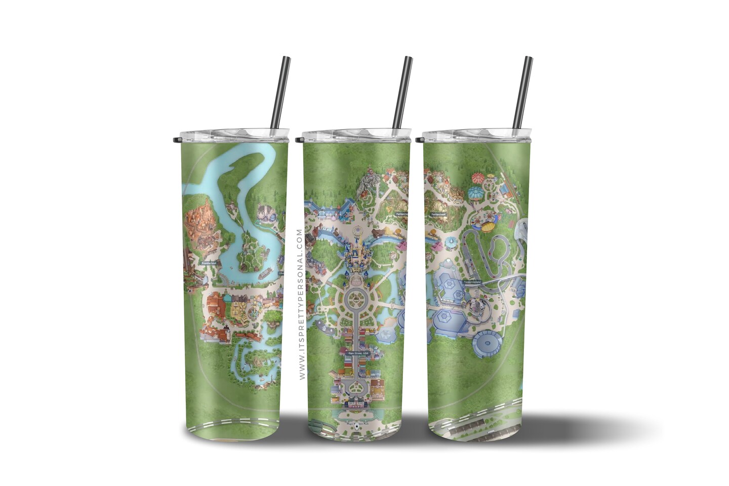 #381 20oz- World Florida Map - 9.4" x 8" Pattern Vinyl Wrap (*read listing)