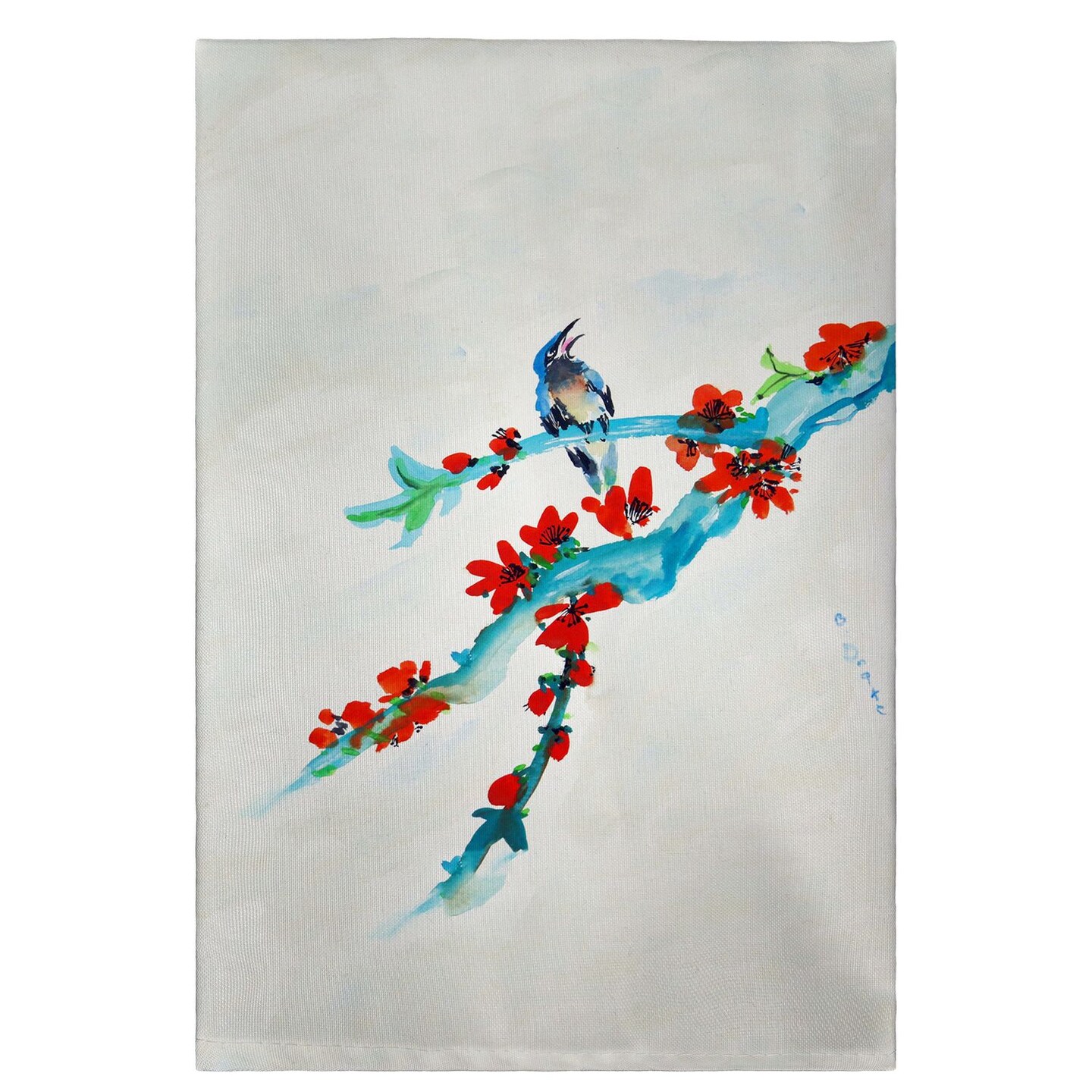 Betsy Drake Red Buds and Birds Guest Towel