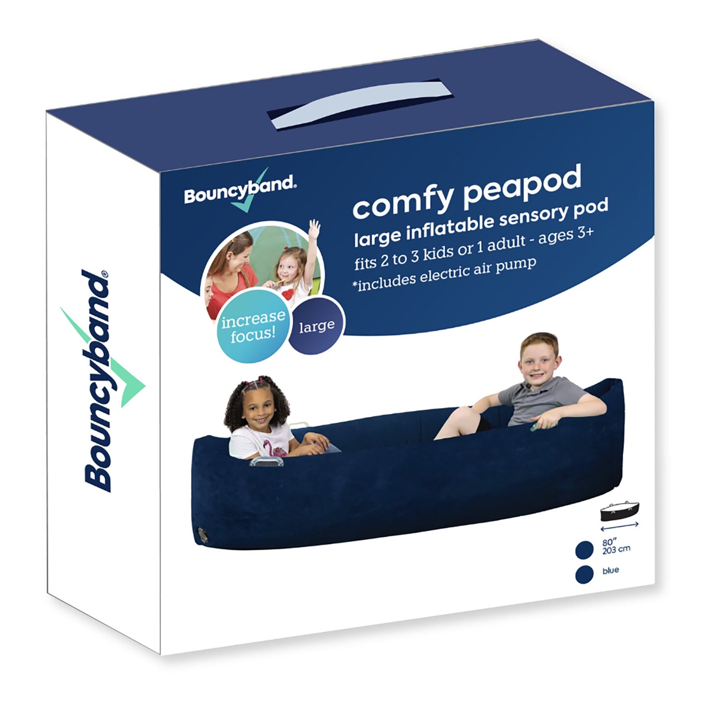 Comfy Peapod, Inflatable Sensory Pod , 80&#x22;, Blue
