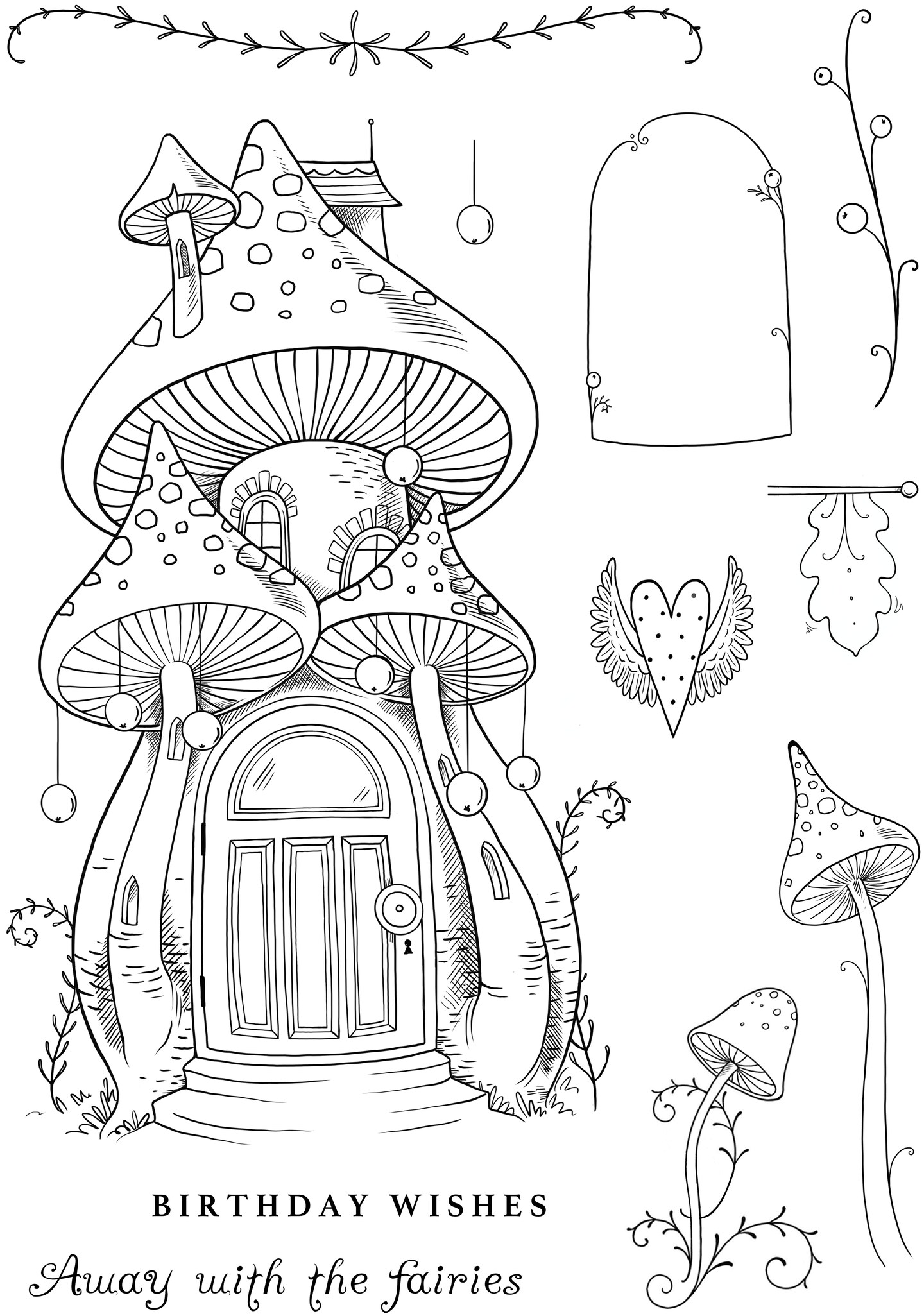 Pink Ink Designs  Fairy Magic 6 in x 8 in Clear Stamp Set