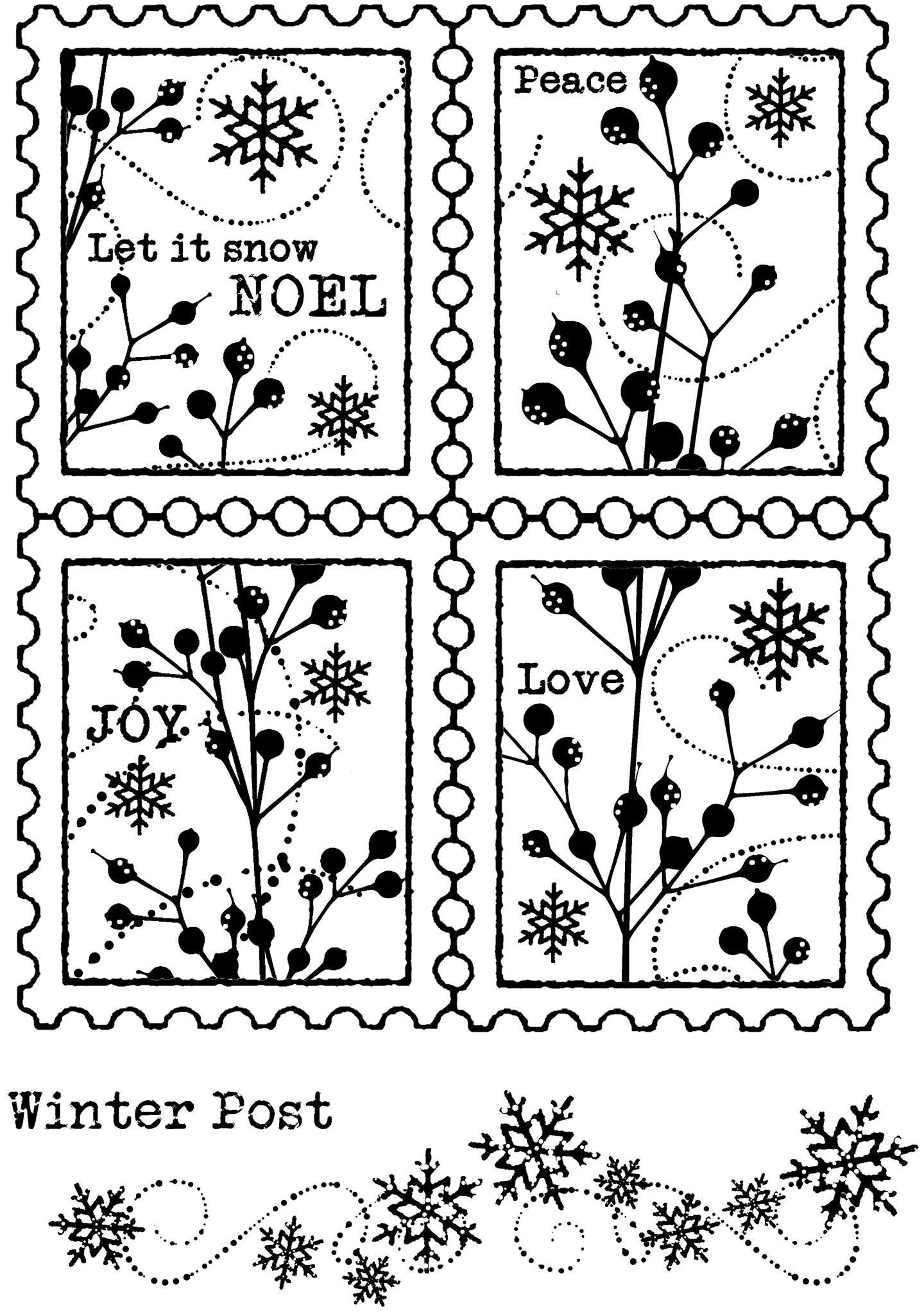 Woodware Craft Collection Woodware Clear Singles Winter Postage 4 in x 6 in Stamp Set