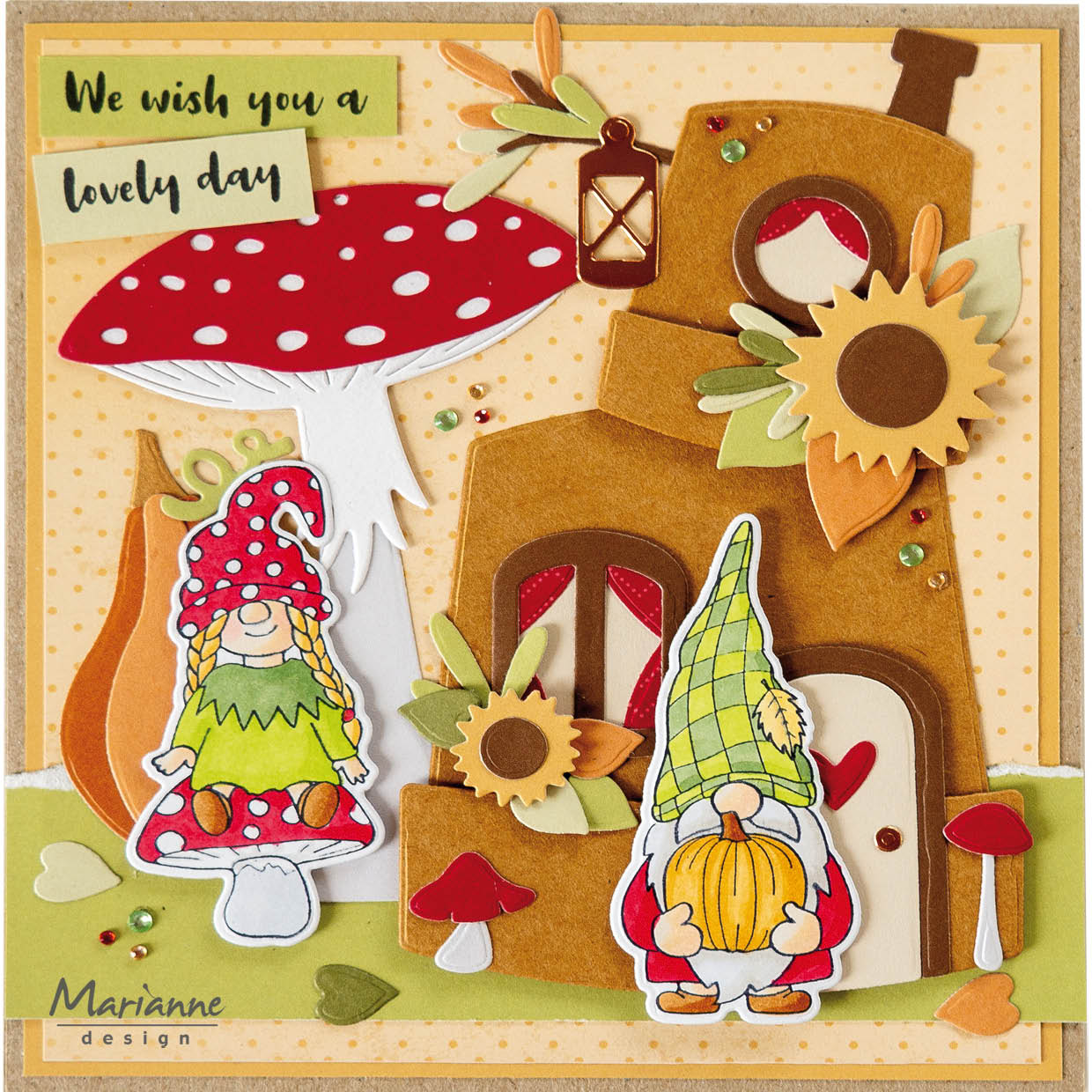 Marianne Design  Stamp &#x26; Die Set - Mrs. Autumn Gnome