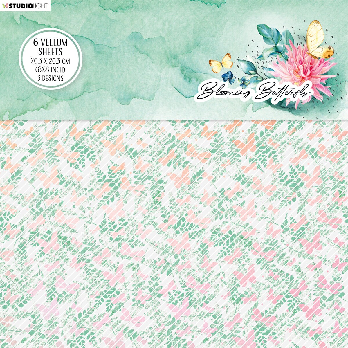 Studio Light SL Vellum Set Background Patterns Blooming Butterfly 203x203x3mm 6 SH nr.03