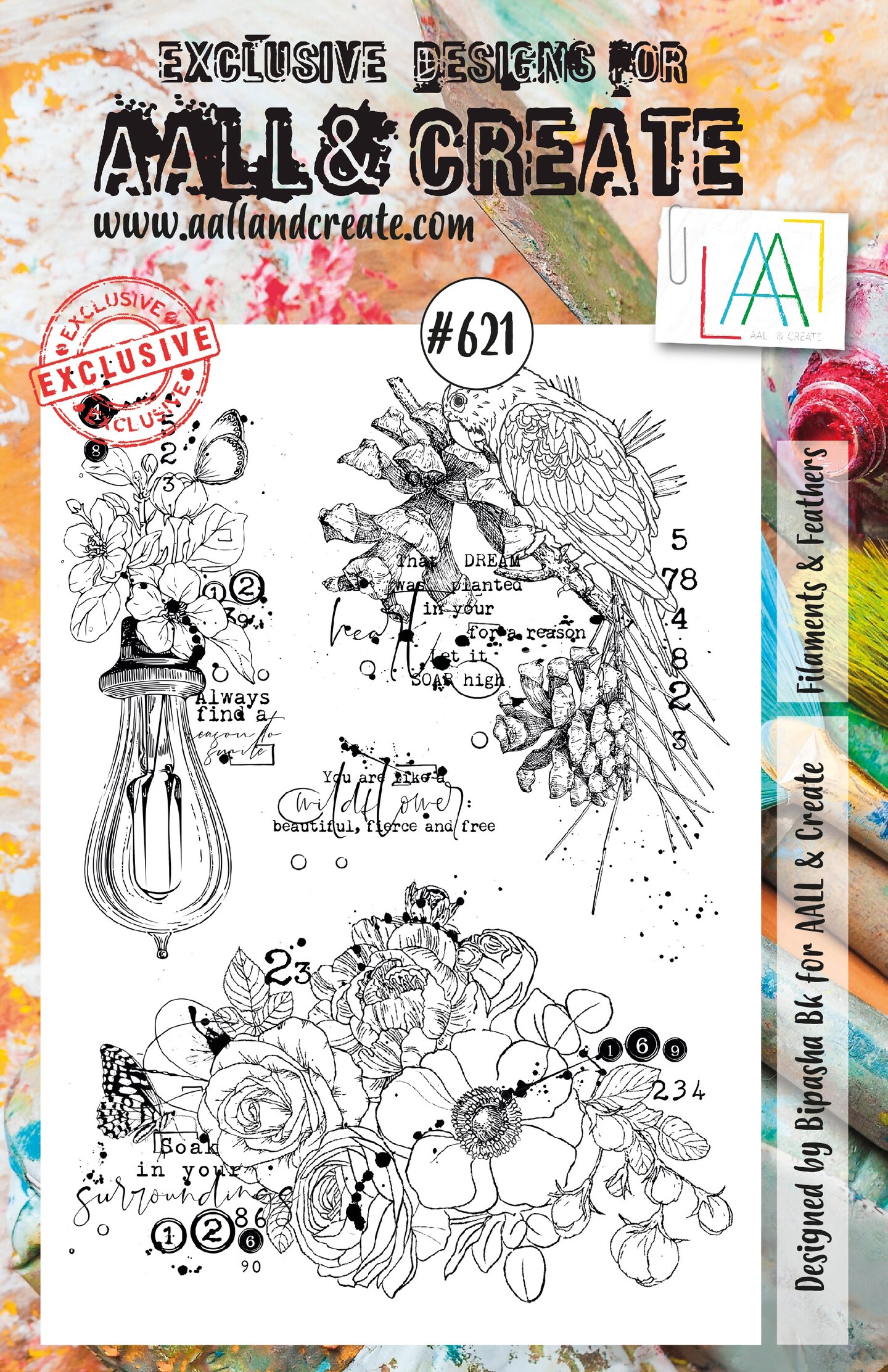 AALL and Create  Stamp Set - 621 - Filaments &#x26; Feathers