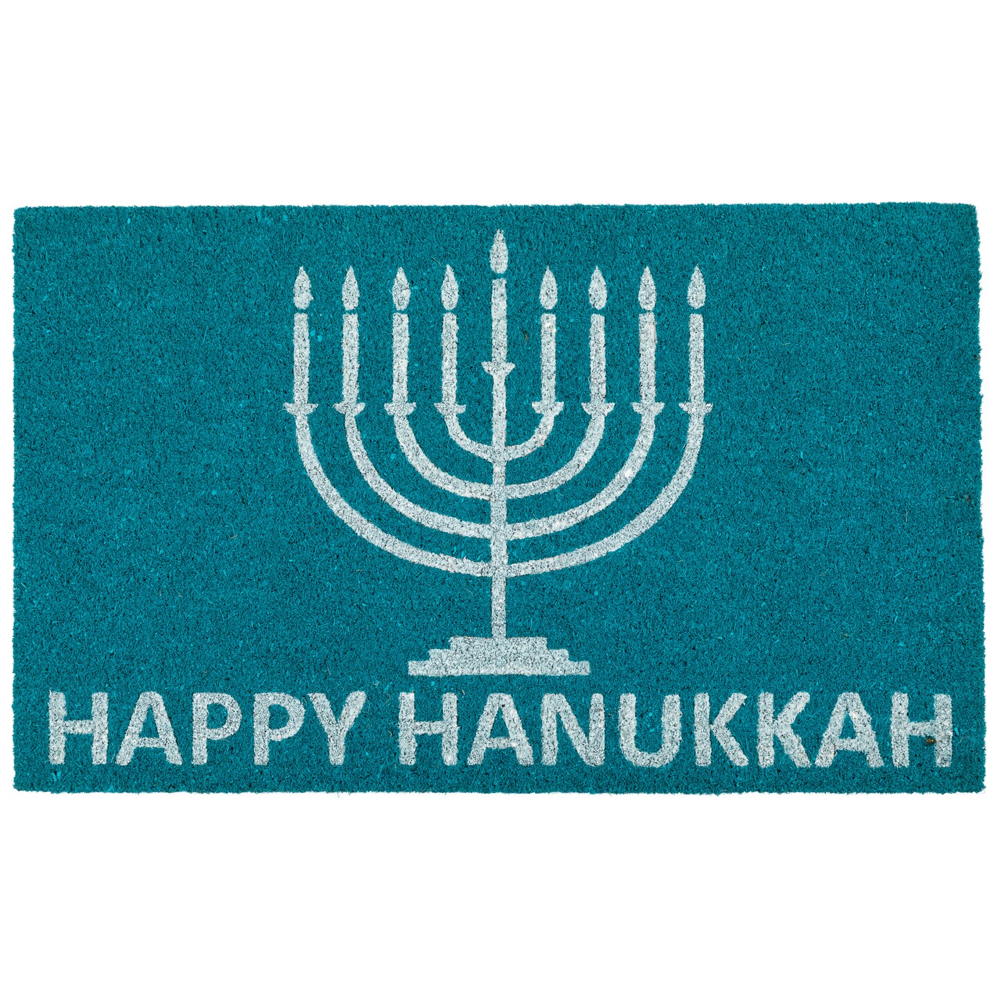 Northlight Natural Coir Menorah Happy Hanukkah Outdoor Doormat - 18&#x22; x 30&#x22;