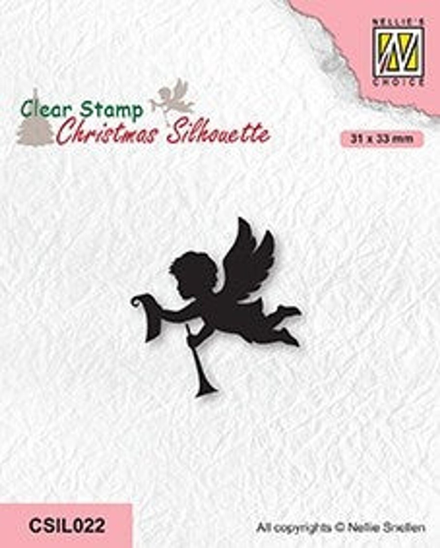 Nellie&#x27;s Choice  Clear Stamp Christmas Silhouette - Angel With Message