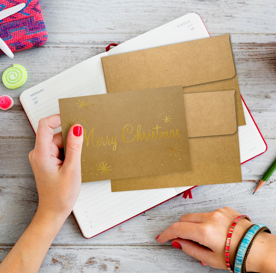 Great Papers! Note Card, Kraft with Gold Foil, Merry Christmas, 4.875&#x22; x 3.375&#x22;(folded), 50 cards/Kraft envelopes