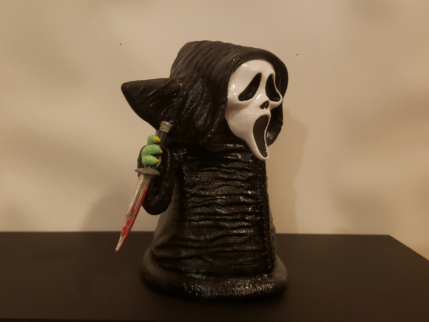 Grogu Ghostface 3D Printed Hand Painted Baby Yoda Scream What If Horror Mash-Up Figurine Art product 4