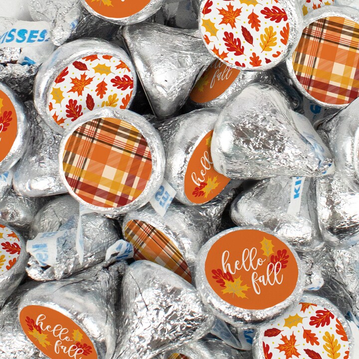 Fall Candy Party Favors Chocolate Hershey&#x27;s Kisses Hello Fall