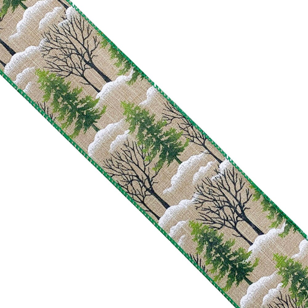 Designer&#x27;s Shop Holiday Christmas Tree wired edge ribbons, WR 63-5123, 2.5 x 10 yards
