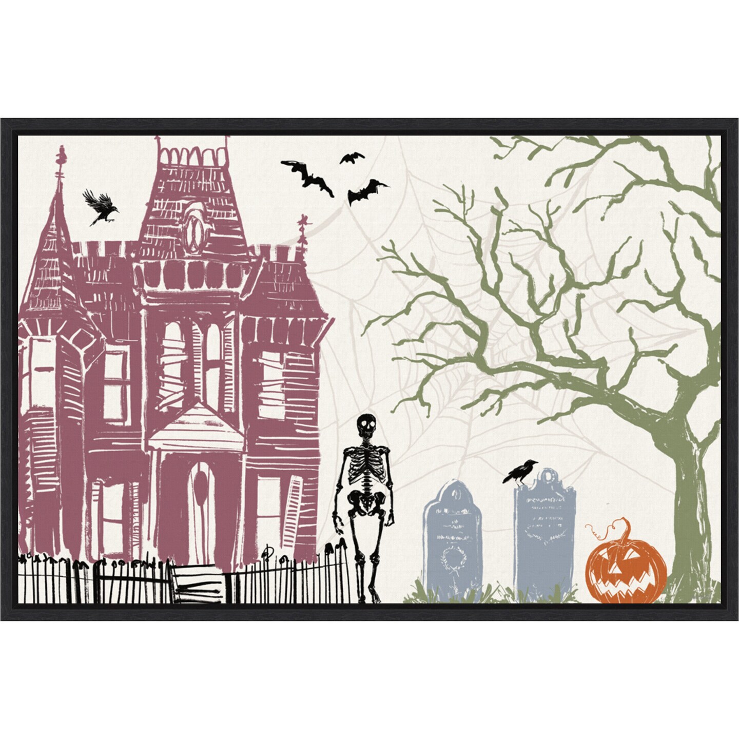 Haunted House I Color by Anne Tavoletti Canvas Art Framed | Michaels