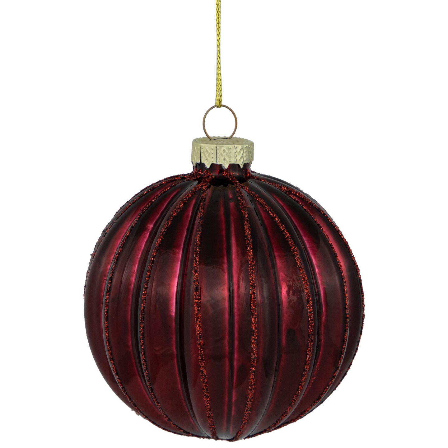 Northlight 4ct Shiny Maroon Glass Ball Christmas Ornaments 3