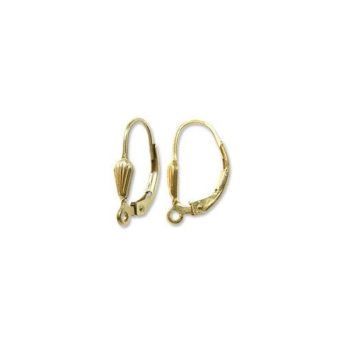 JewelrySupply Lever Back DIY Earrings with Shell 16mm Gold Filled (1 Pair of Earrings)