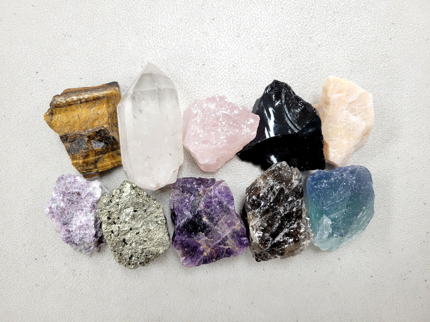10 Piece Raw Healing Crystals Starter Gift Set