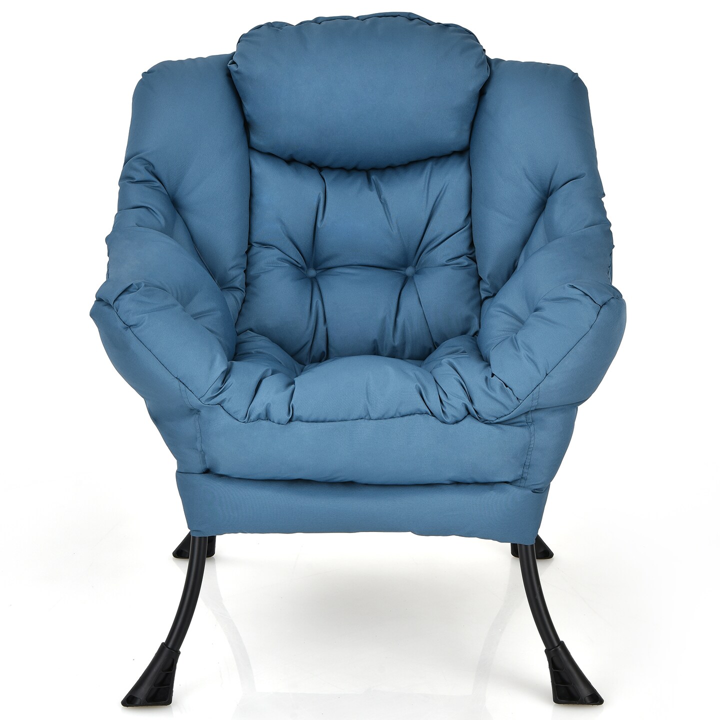 Modern Polyester Fabric Lazy Chair with Side Pocket and Tufted Design Perfect for Any Corner