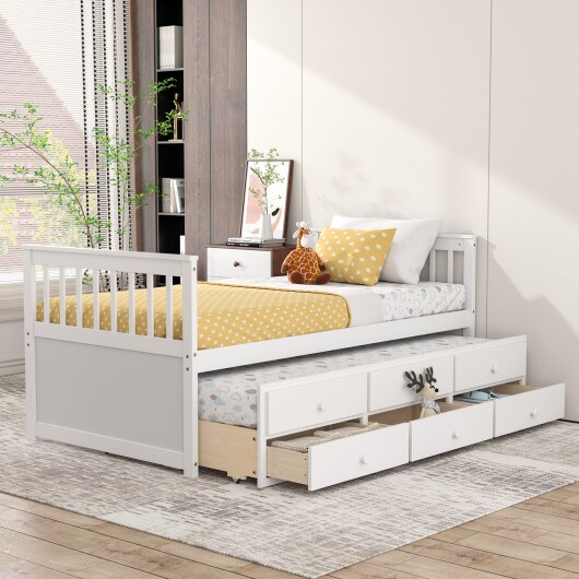Twin captains bed best sale with trundle