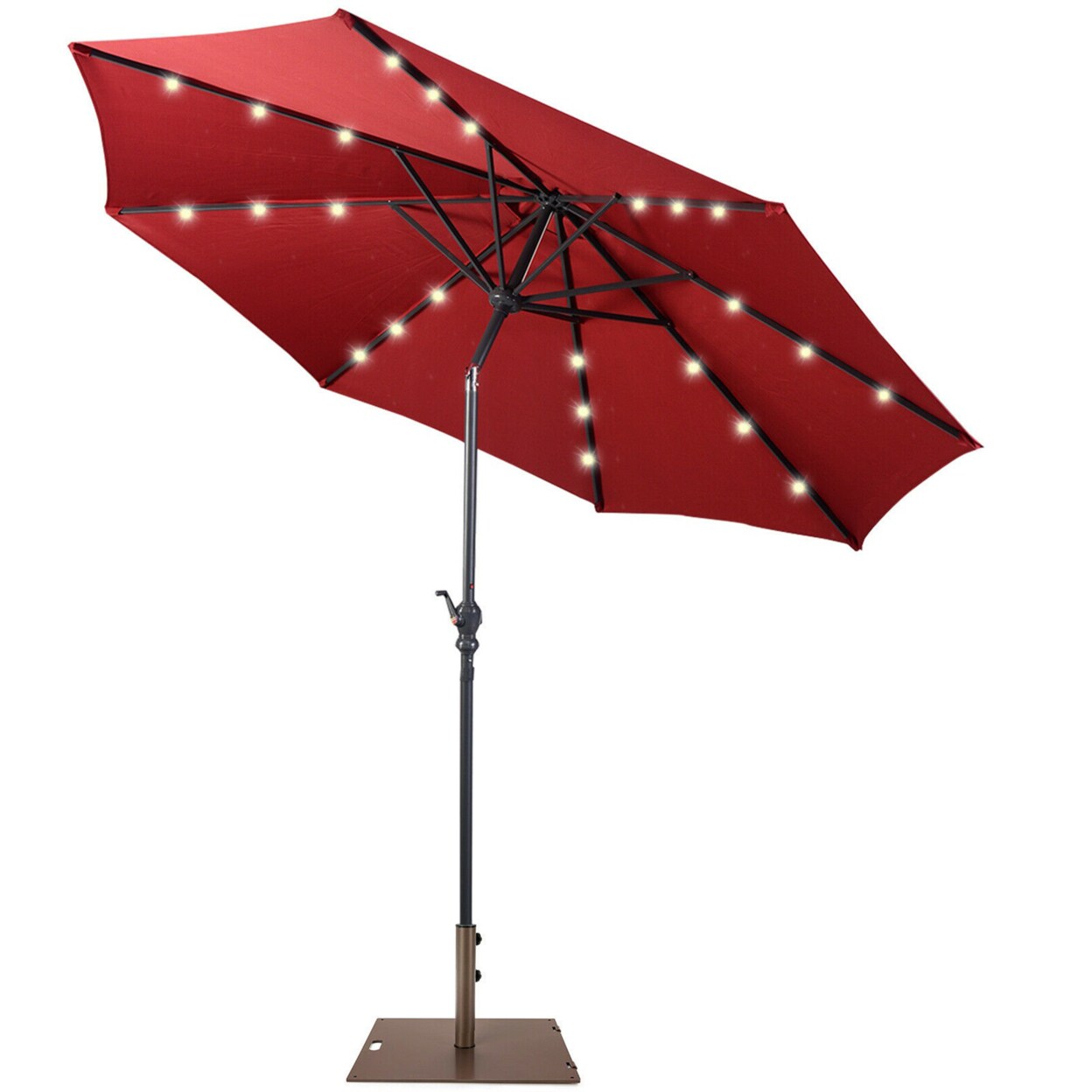 free standimg patio umbrella Rectangle Cantilever 9 x 12 / 10 x 13 ft this umbrella will indulge Color:Russet Top-rated GMAX OF-87 Duke W/LED