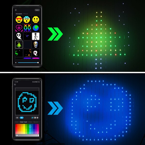 Dynamic DIY Halloween and Christmas Lights | 400 LED Color Changing Curtain String Light