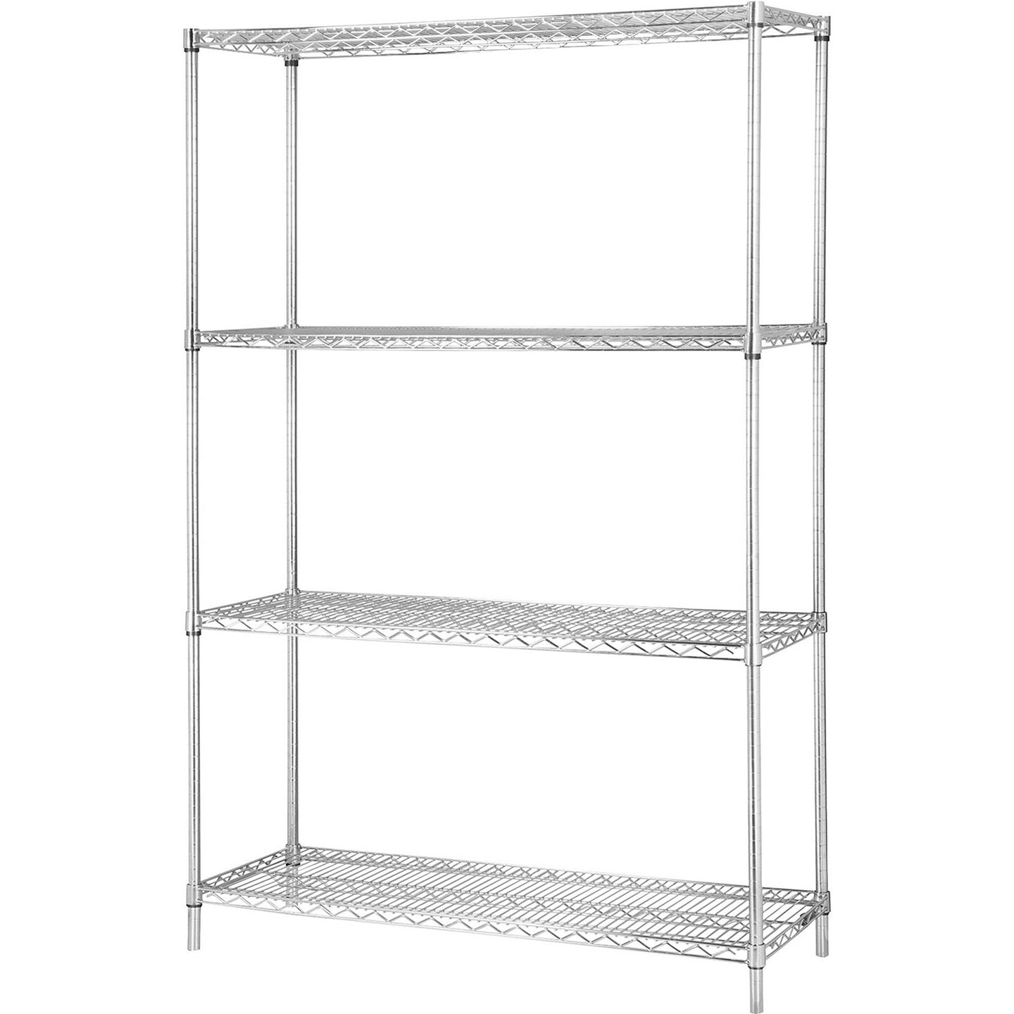 Lorell Industrial Wire Shelving Starter Kit, 36&#x22; x 18&#x22;, Chrome