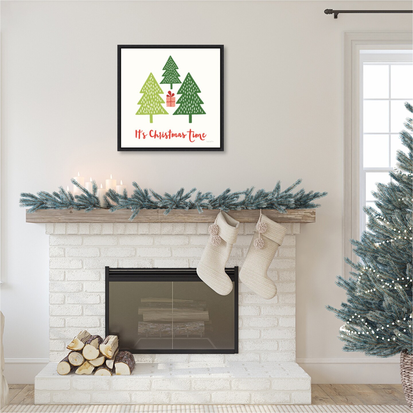 Merry Everything IV Script by Mercedes Lopez Charro Canvas Art Framed