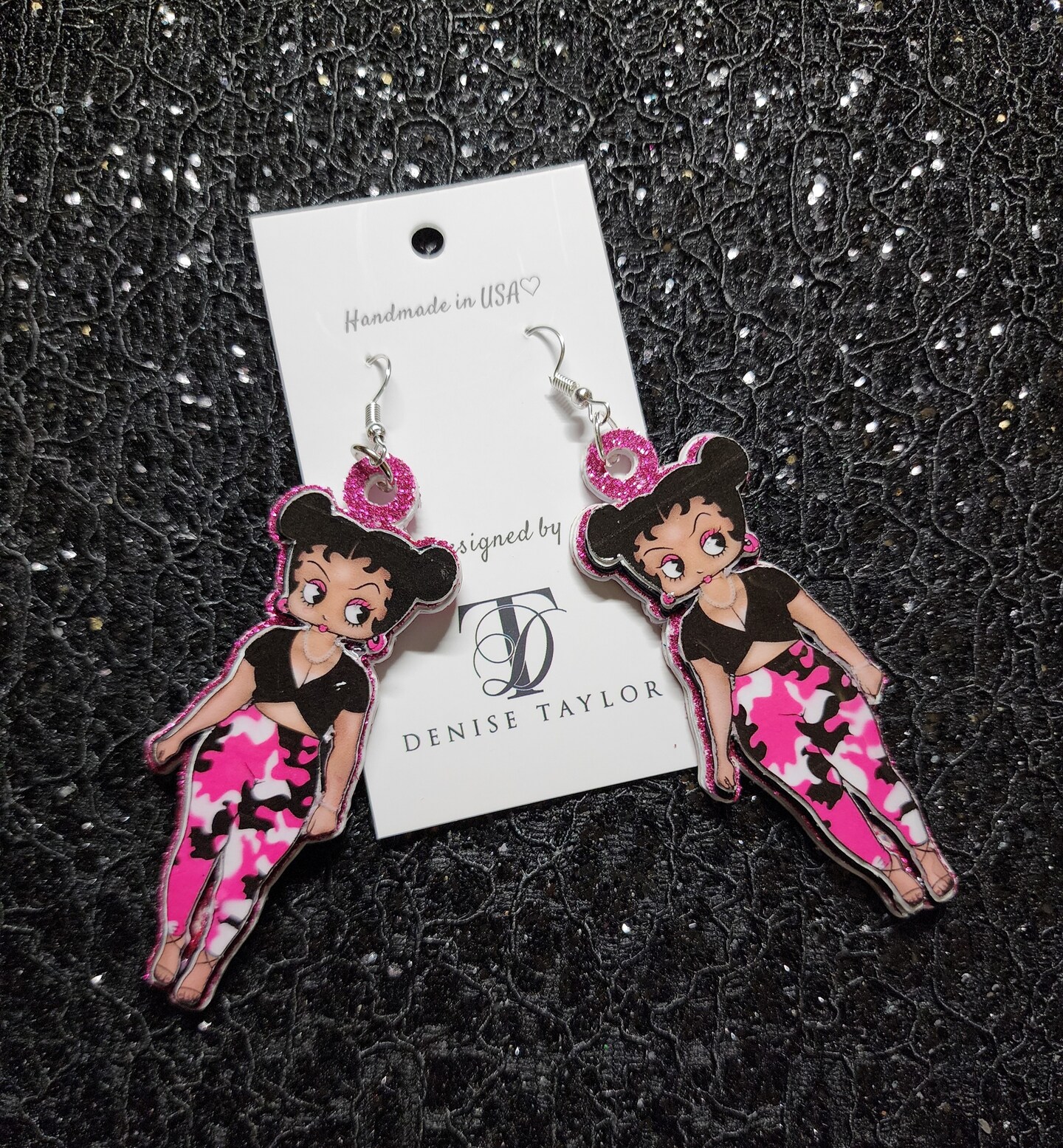 Handmade Betty Boop Camouflage Dangle And Drop Earrings Makerplace By Michaels 1915