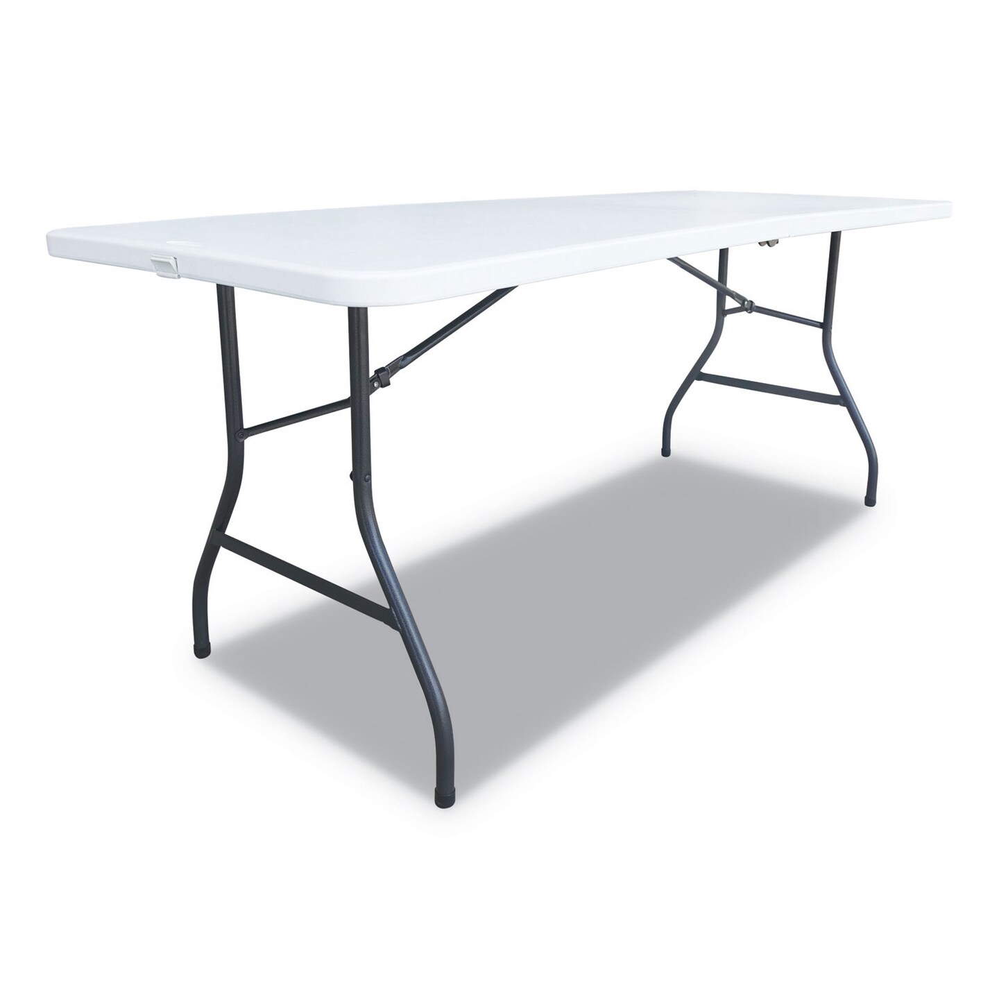 Alera Fold-in-Half Resin Folding Table, 72w x 29.63d x 29.25h, White