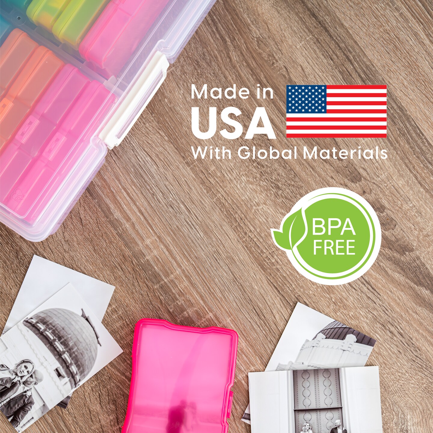 IRIS USA Extra Large 4" x 6" Photo and Embellishment Craft Keeper with 16 Cases