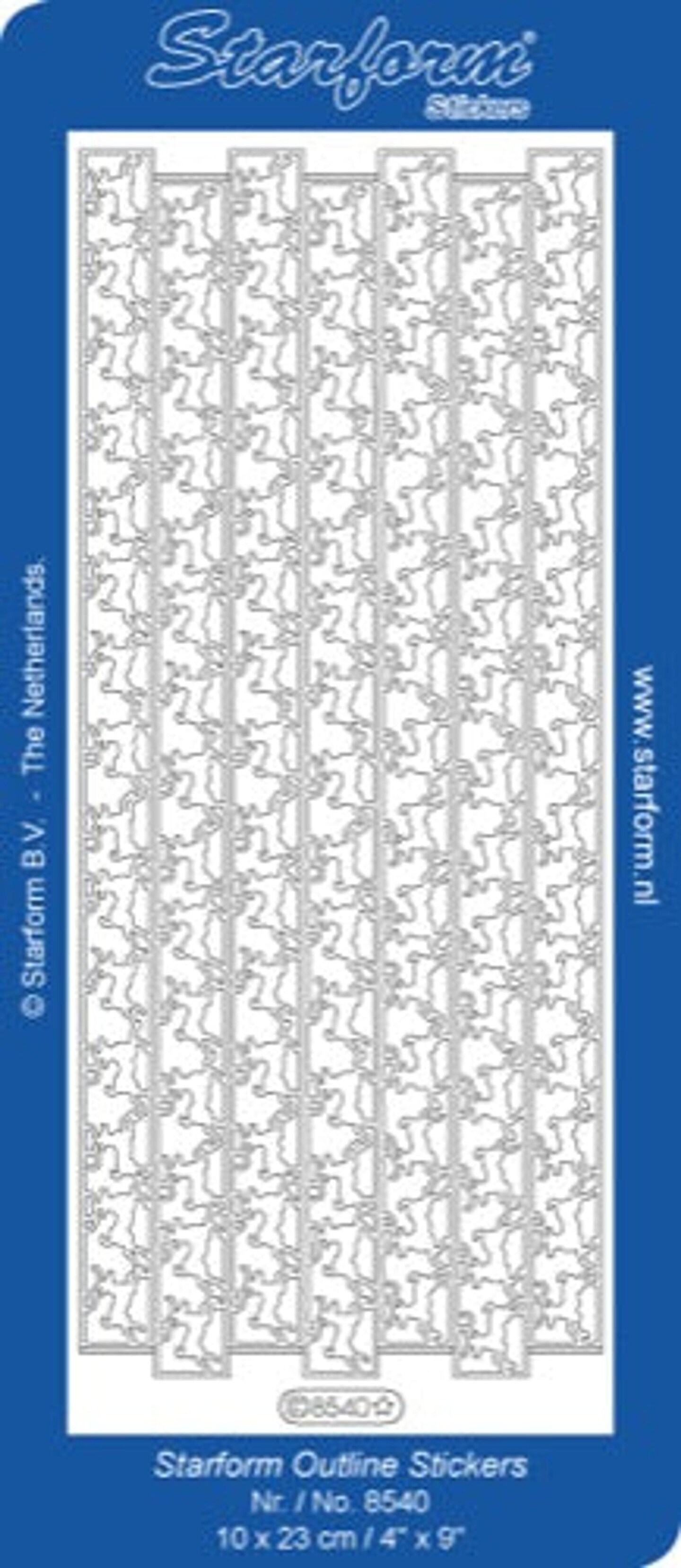 Starform Deco Stickers - Ribbon Border-Reindeer - Silver