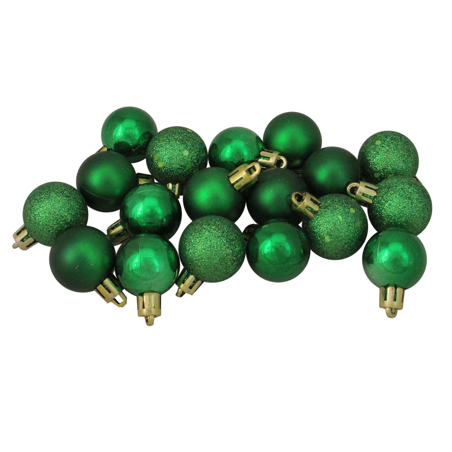 Northlight 18ct Xmas Green Shatterproof 4-Finish Christmas Ball Ornaments 1.25" (30mm)