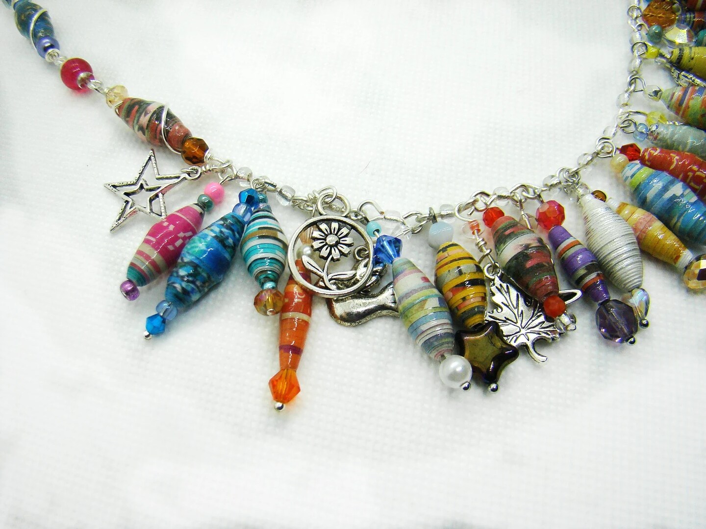 Cute Beaded Necklace with Charm