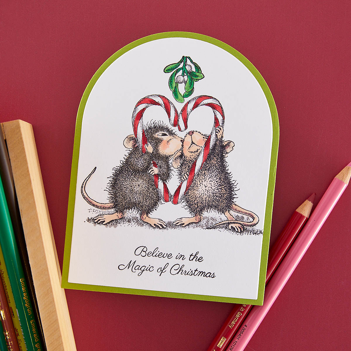 Spellbinders Mistletoe Kiss Cling Rubber Stamp Set from the House-Mouse Holiday Collection
