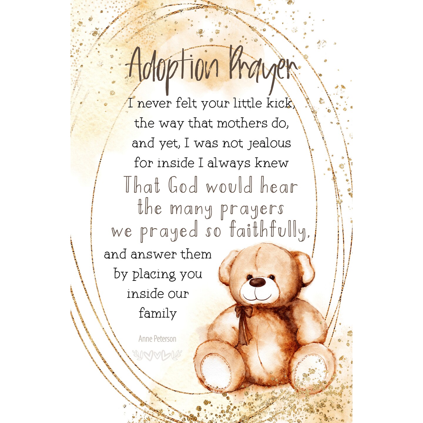 Dexsa Adoption Prayer Inspirational Wood Plaque 6 inches x 9 inches