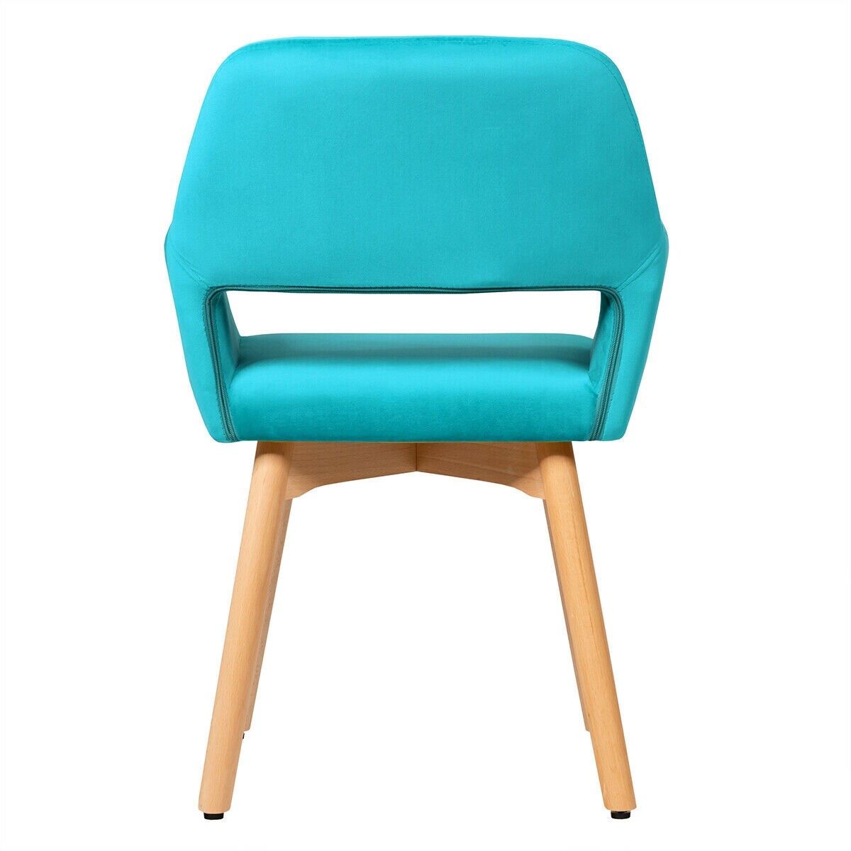 Set of 2 Modern Accent Armchairs with Ergonomic Backrests and Solid Wood Legs