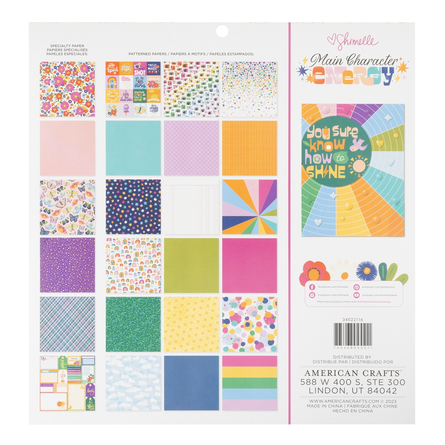 Shimelle Single-Sided Cardstock Paper Pad 12"X12" 48/Pkg-Main Character Energy