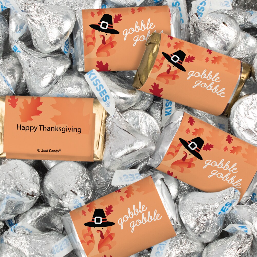 116 Pcs Thanksgiving Candy Party Favors Hershey&#x27;s Miniatures &#x26; Chocolate Kisses - Turkey