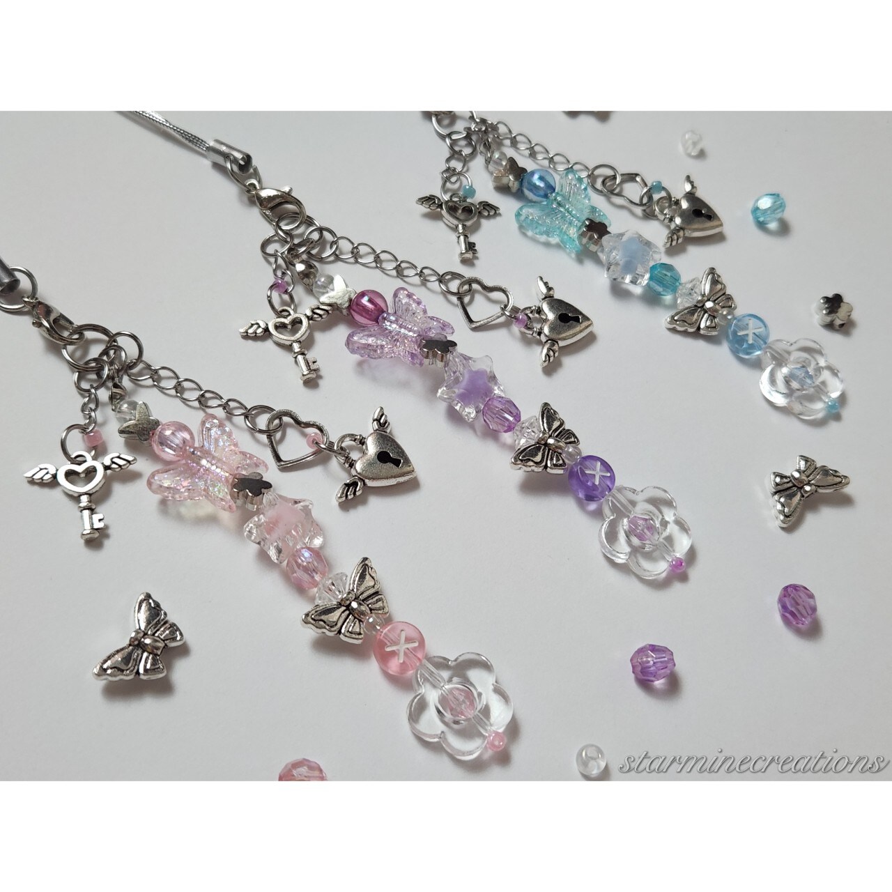 Sweet Key Phone Strap ~ Beaded Keychain Phone Charm Y2k Aesthetic Cute Girly Kawaii product 2
